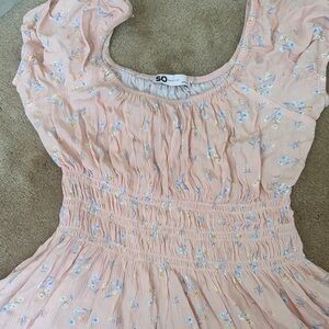 SO juniors Peach Floral top